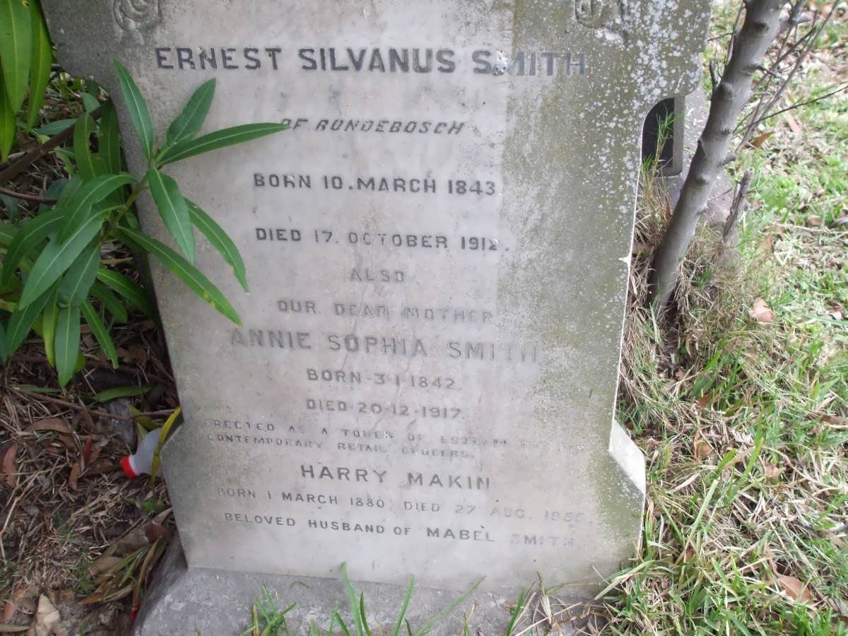 SMITH Ernest Silvanus 1843-1912 &amp; Annie Sophia 1843-1917