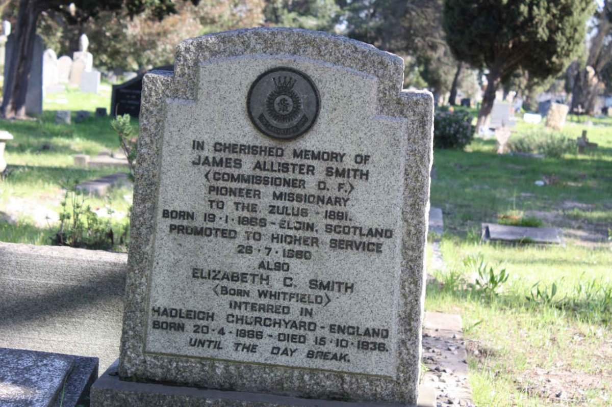 SMITH James Allister 1865-1960 &amp; Elizabeth C. WHITFIELD 1886-1936