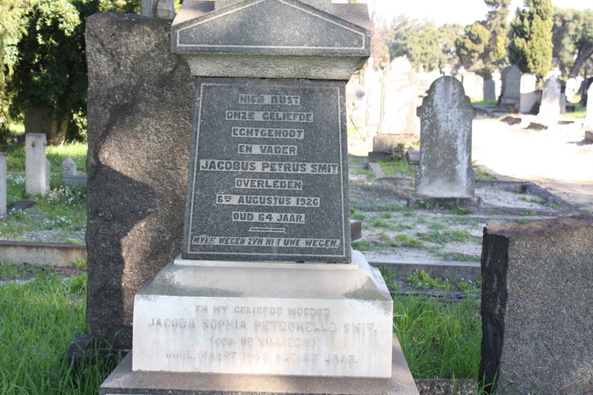 SMIT Jacobus Petrus -1926 &amp; Jacoba Sophia Petronella DE VILLIERS -1942