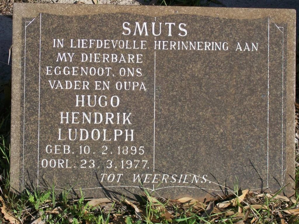 SMUTS Hugo Hendrik Ludolph 1895-1977
