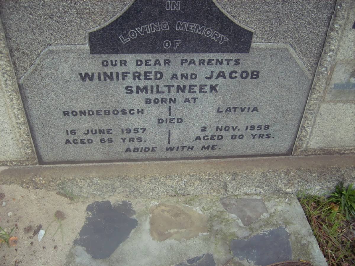 SMILTNEEK Jacob -1958 &amp; Winifred -1957