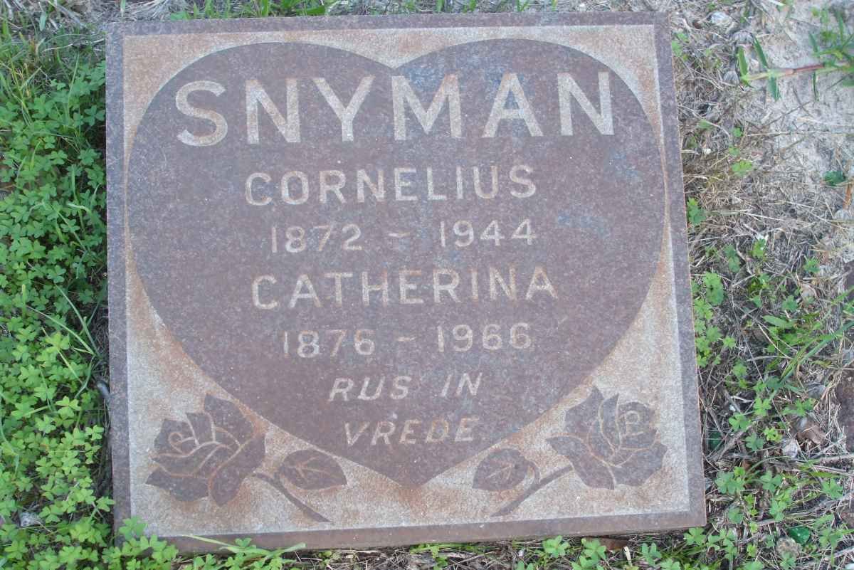 SNYMAN Cornelius 1872-1944 &amp; Catherina 1876-1966