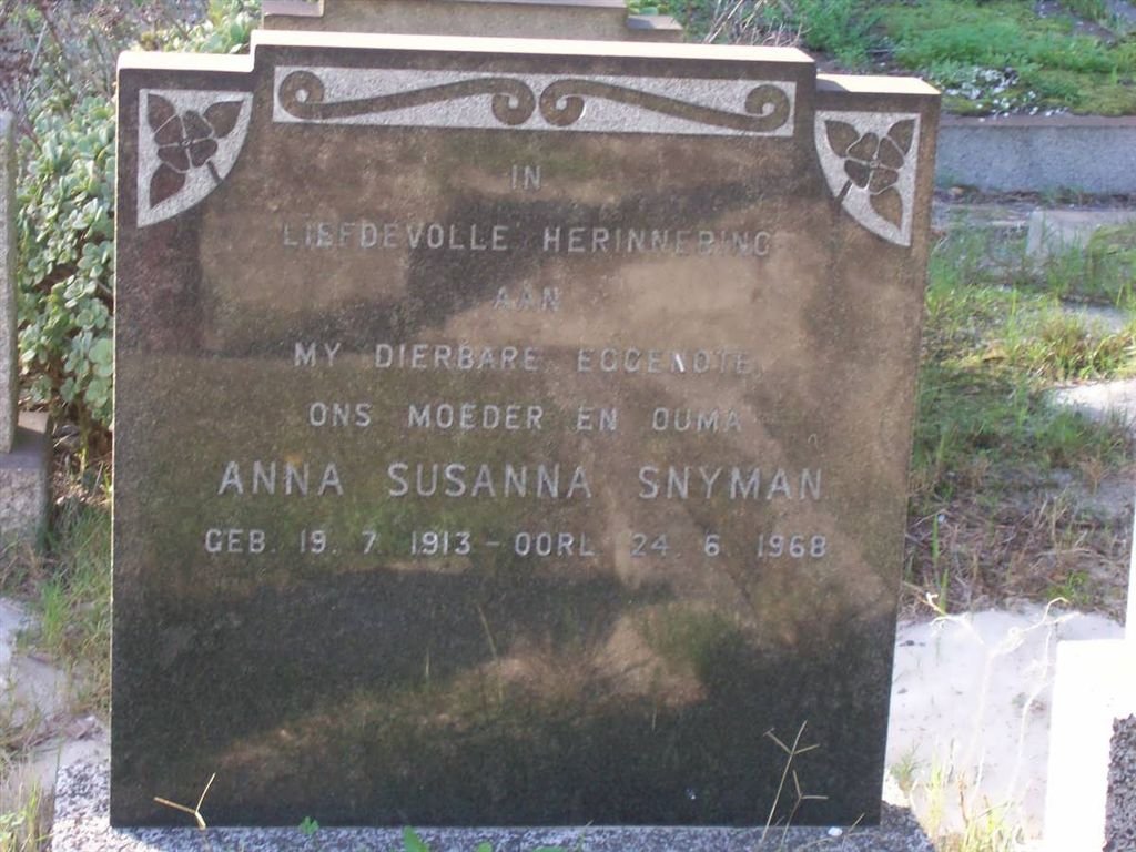 SNYMAN Anna Susanna 1913-1968