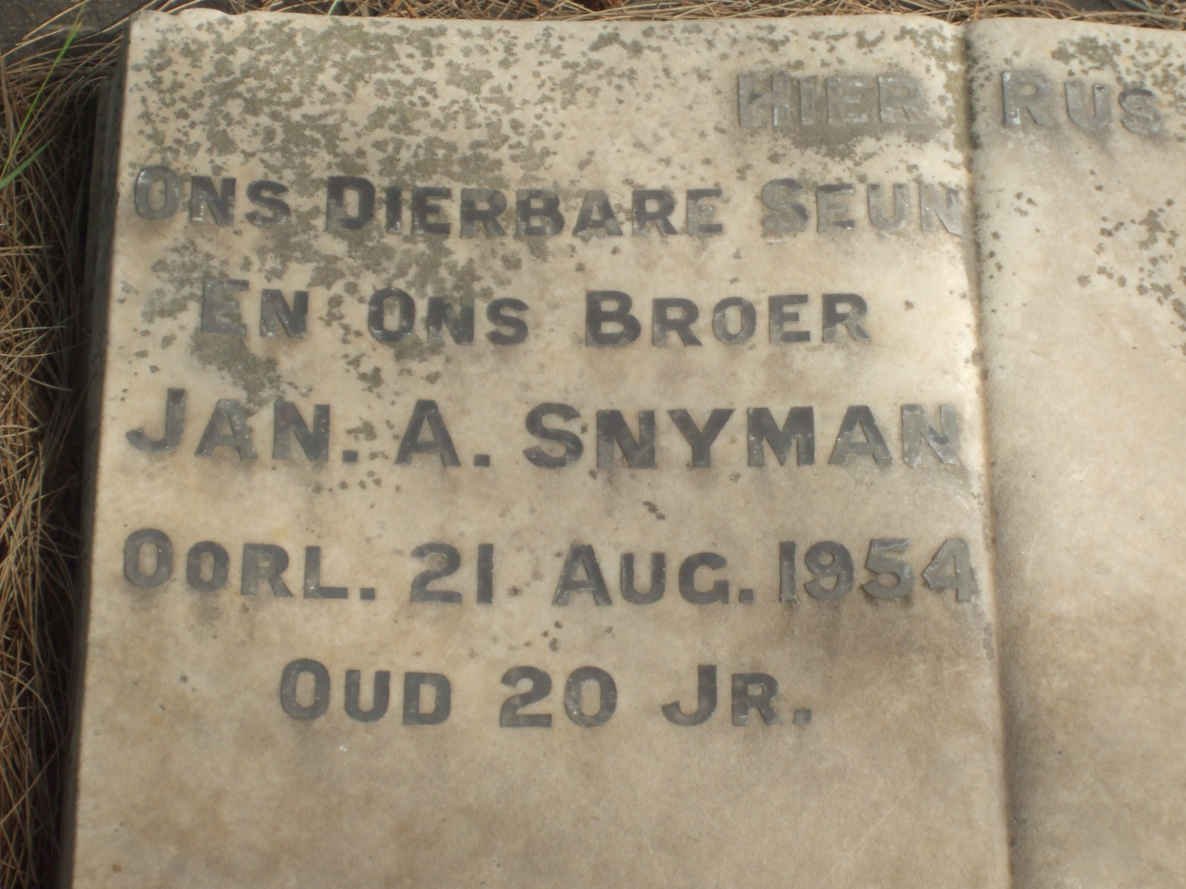 SNYMAN Jan A. −1954