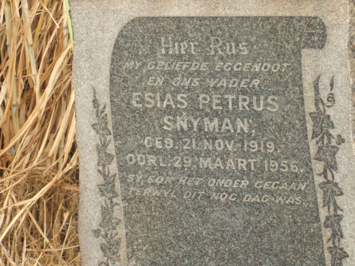 SNYMAN Esias Petrus 1919-1956