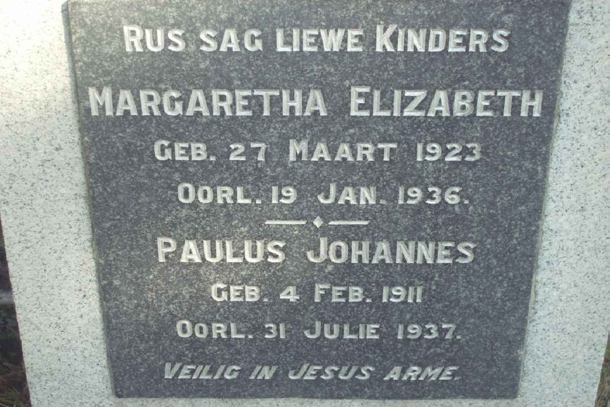 SNOEK Margaretha Elizabeth 1923-1936 :: SNOEK Paulus Johannes 1911-1937