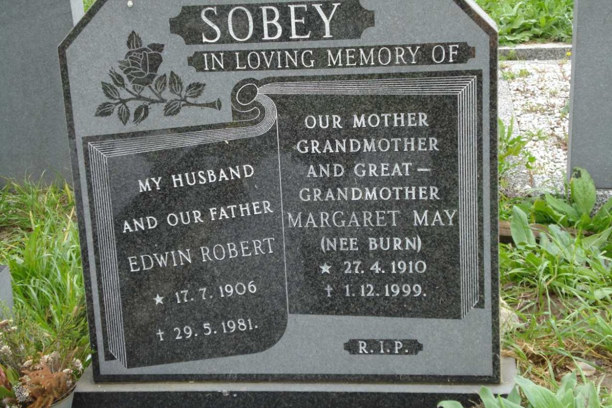 SOBEY Edwin Robert 1906-1981 &amp; Margaret May BURN 1910-1999