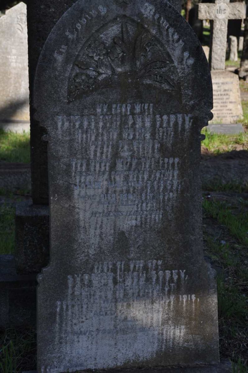 SOBEY John Heath -1920 &amp; Elizabeth Ann -1917 :: SOBEY Sydney Inch -1916