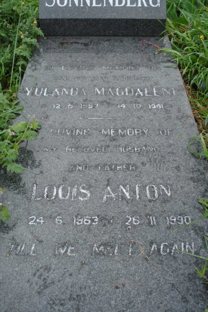 SONNENBERG Louis Anton 1963-1990 :: SONNENBERG Yulanda Magdalene 1967-1981