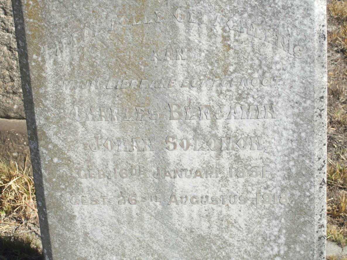 SOLOMON Charles Benjamin Johan 1851-1918