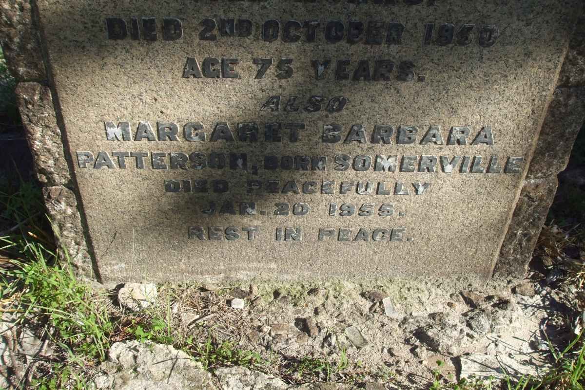PATTERSON Margaret Barbara nee SOMERVILLE -1955