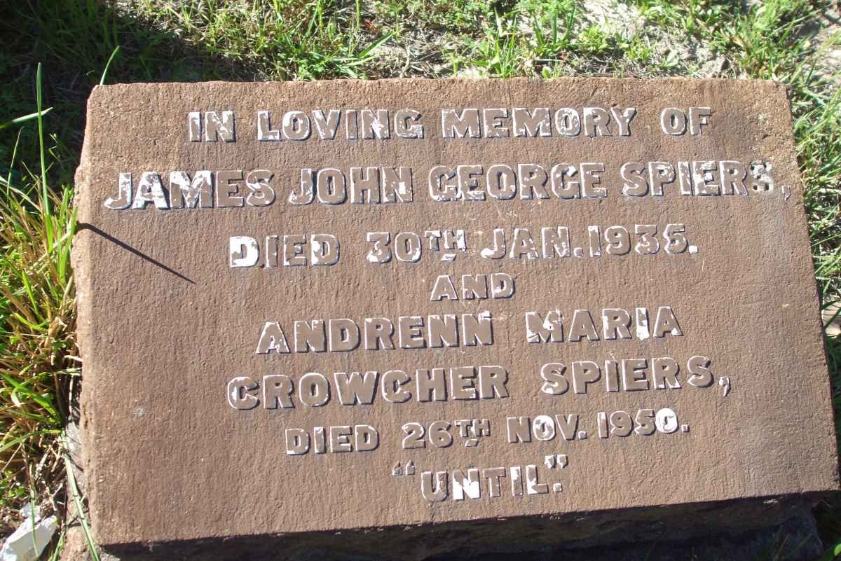 SPIERS James John George -1935 &amp; Andrenn Maria Crowcher -1950