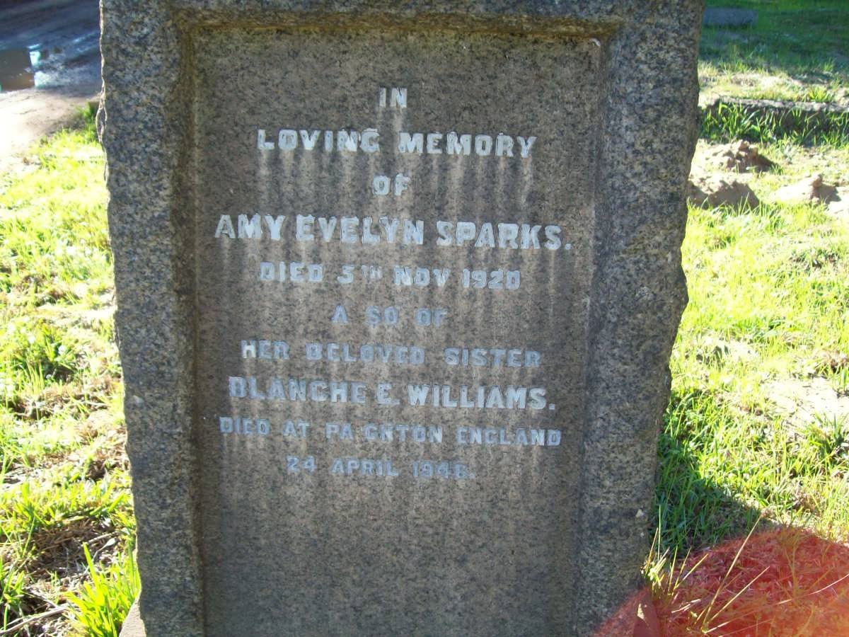 SPARKS Amy Evelyn -1920 :: WILLIAMS Blanche E. -1946