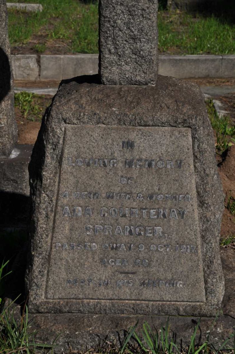 SPRANGER Ada Courtenay -1917 :: CUNNINGHAM Charles M. Gregory 1880-1963 &amp; Constance Ada SPRANGER 1879-1972