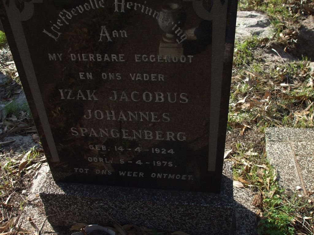 SPANGENBERG Izak Jacobus Johannes 1924-1975