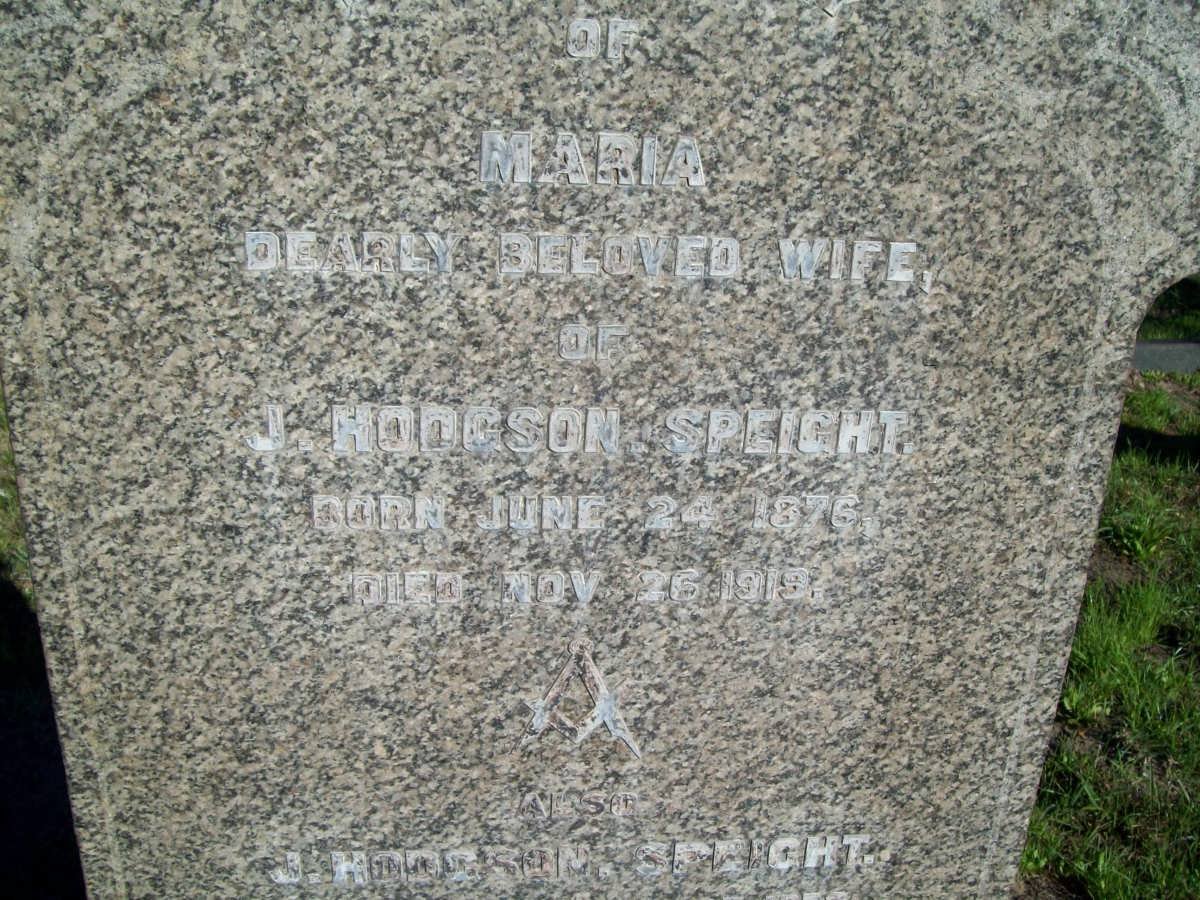 SPEIGHT J. Hodgson 1873-1935 &amp; Maria 1876-1919