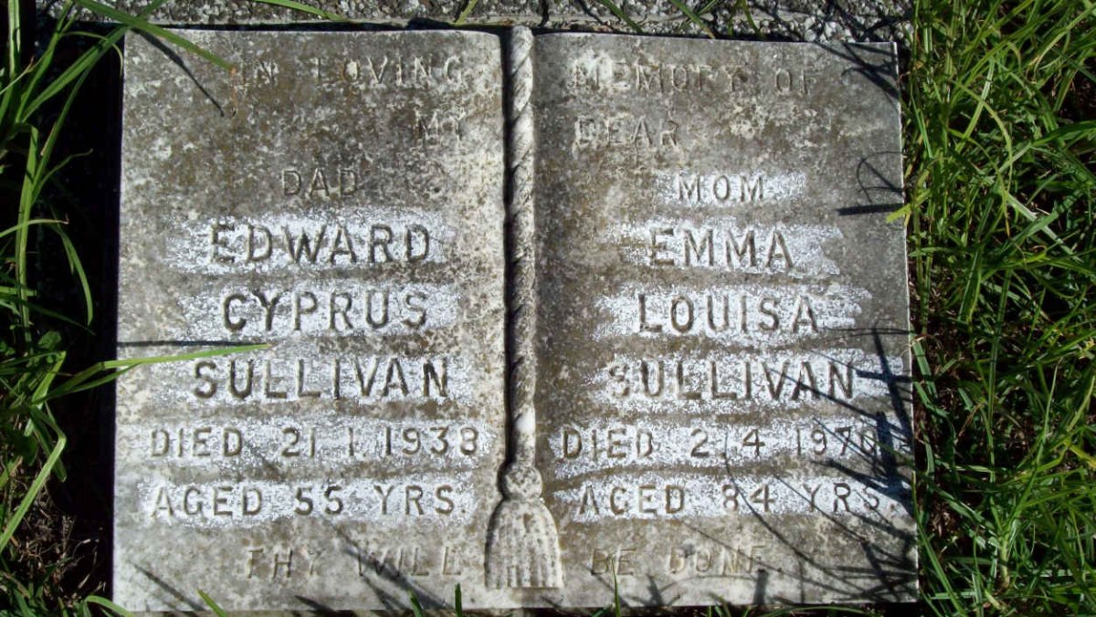 SULLIVAN Edward Cyprus  -1938 &amp; Emma Louisa  -1970