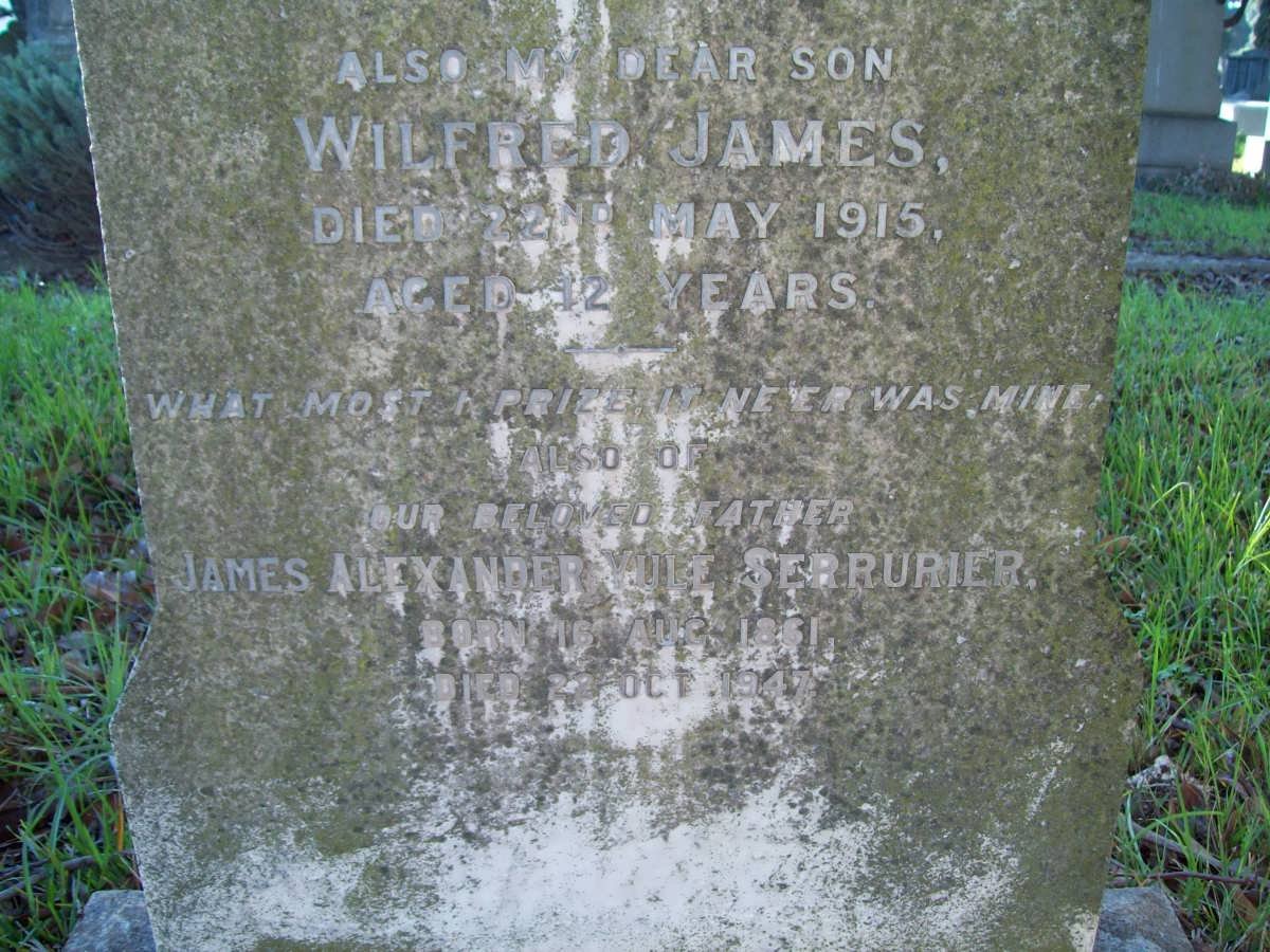 SURRURIER James Alexander 1861-1941 :: SURRURIER Wilfred James -1915