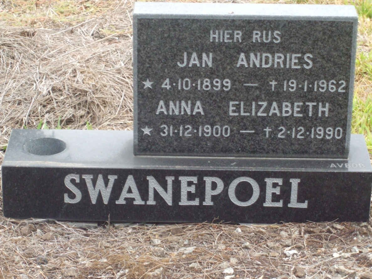 SWANEPOEL Jan Andries 1899-1962 &amp; Anna Elizabeth 1900-1990