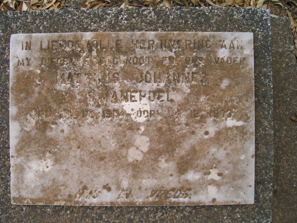SWANEPOEL Matthys Johannes 1904-1973