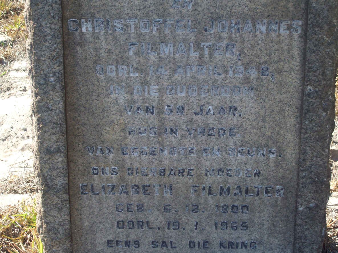 FILMALTER Christiaan Johannes -1948 &amp; Elizabeth 1900-1965