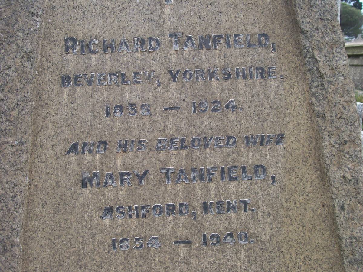 TANFIELD Richard 1858-1924 &amp; Mary 1854-1940