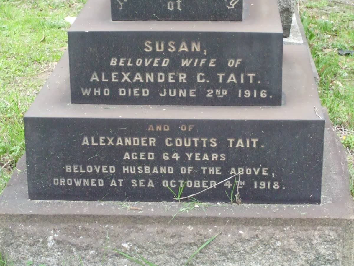 TAIT Alexander Coutts -1918 &amp; Susan -1916