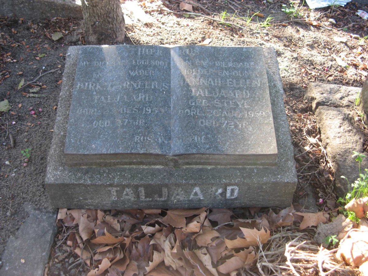 TALJAARD Dirk Cornelius -195? &amp; Hannah Ellen STEYL -1959