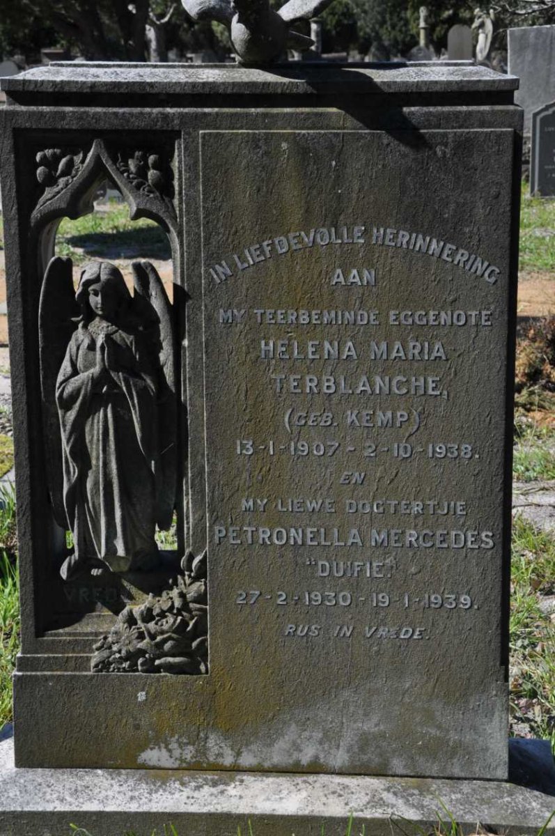TERBLANCHE Helena Maria nee KEMP 1907-1938 :: TERBLANCHE Petronella Mercedes 1930-1939
