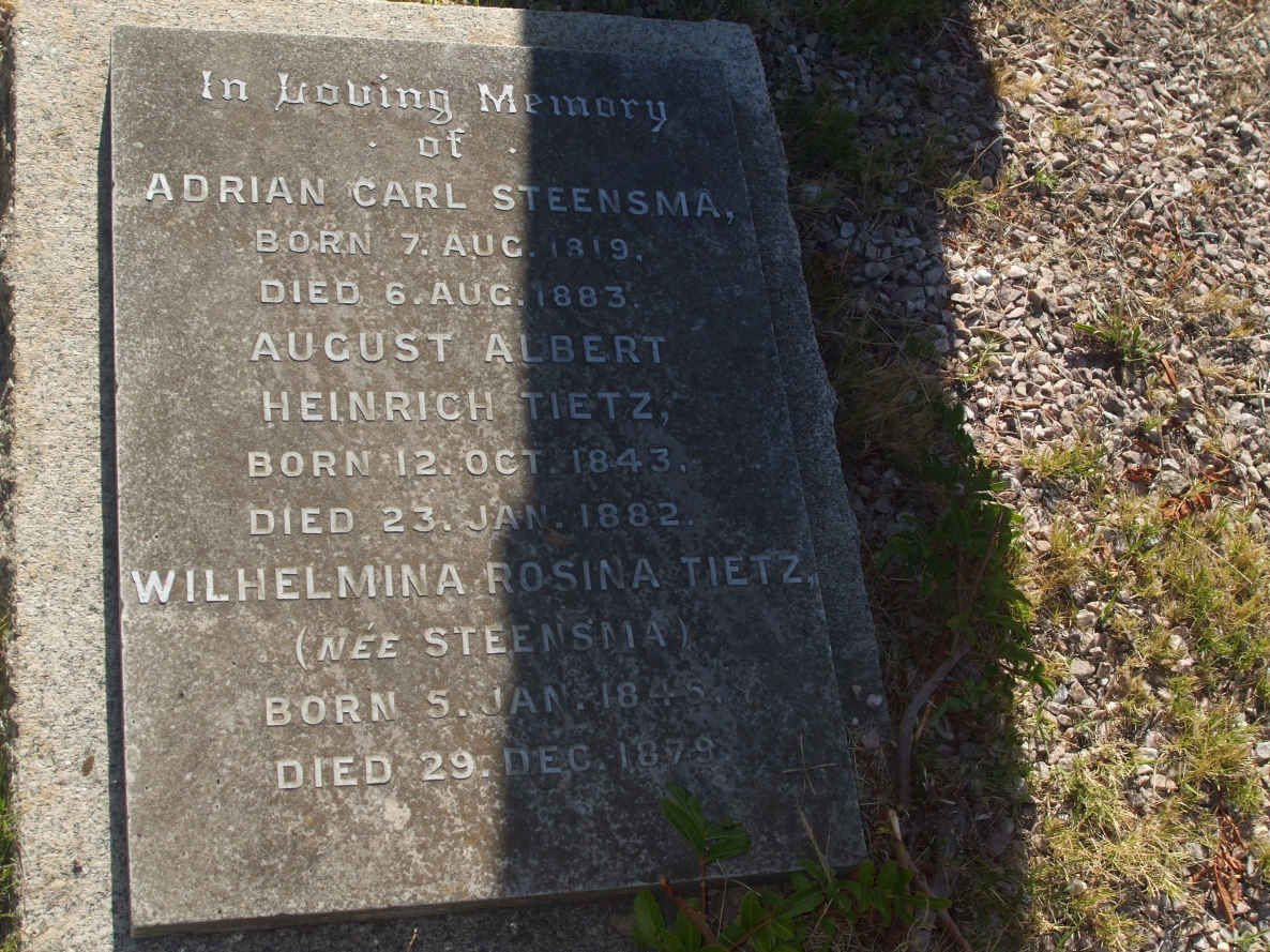 TIETZ August Albert Heinrich 1843-1882 &amp; Wilhelmina rosina STEENSMA 1845-1879 :: STEENSMA Adrian Carl 1819-1883