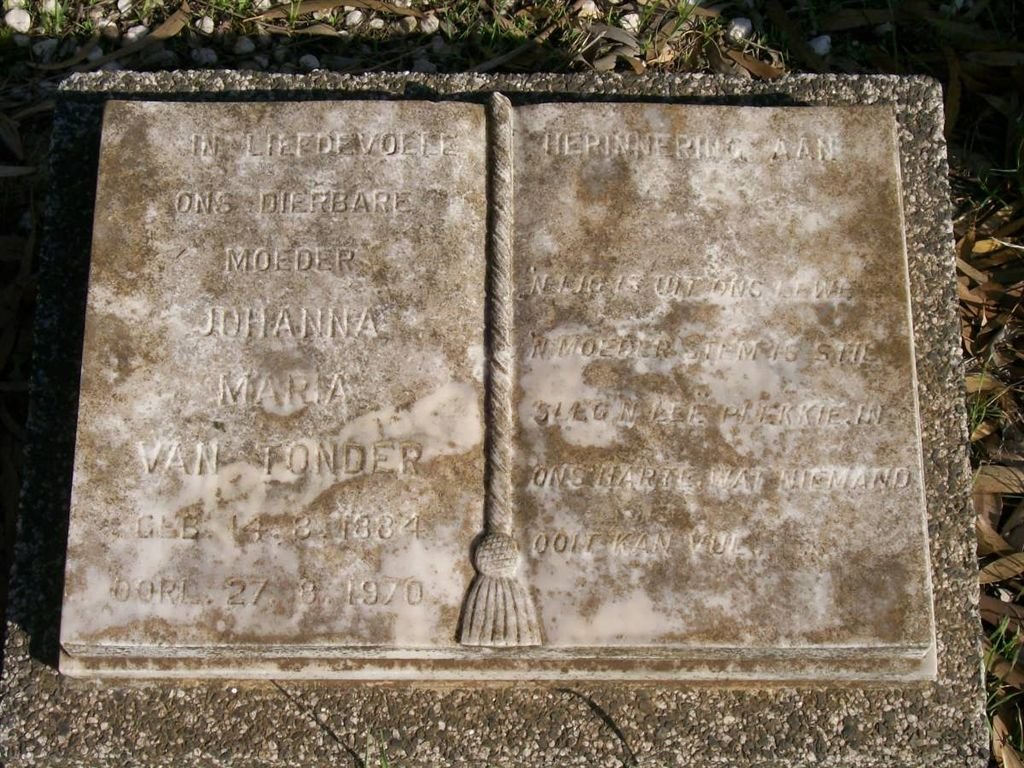 TONDER Johanna Maria, van 1884-1970