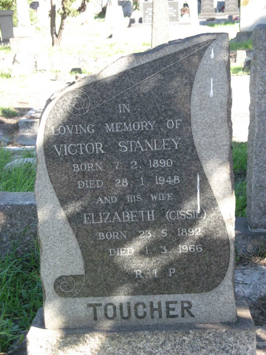 TOUCHER Victor Stanley 1890-1948 &amp; Elizabeth 1892-1966