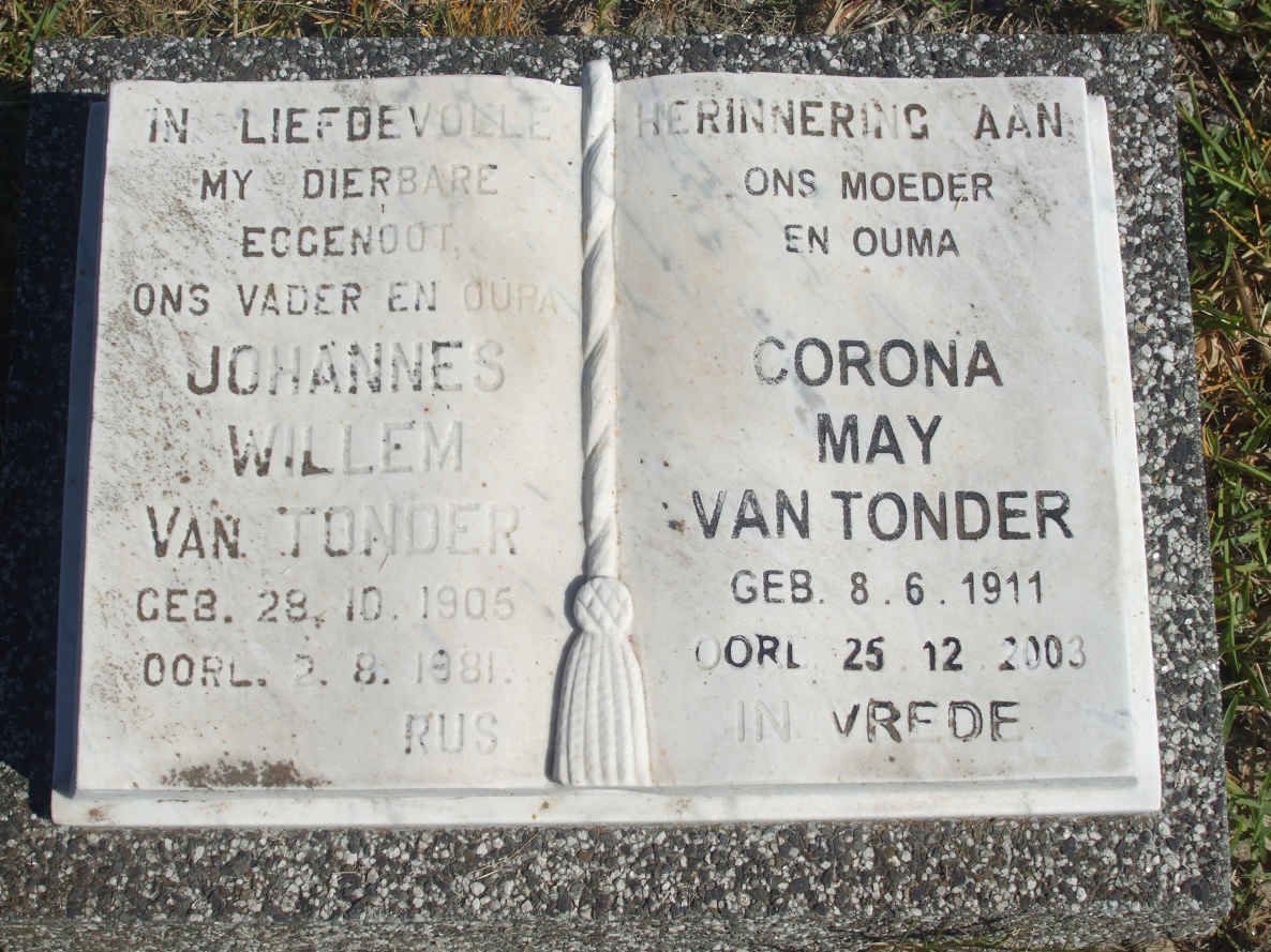 TONDER Johannes Willem, van 1905-1981 &amp; Corona May 1911-2003
