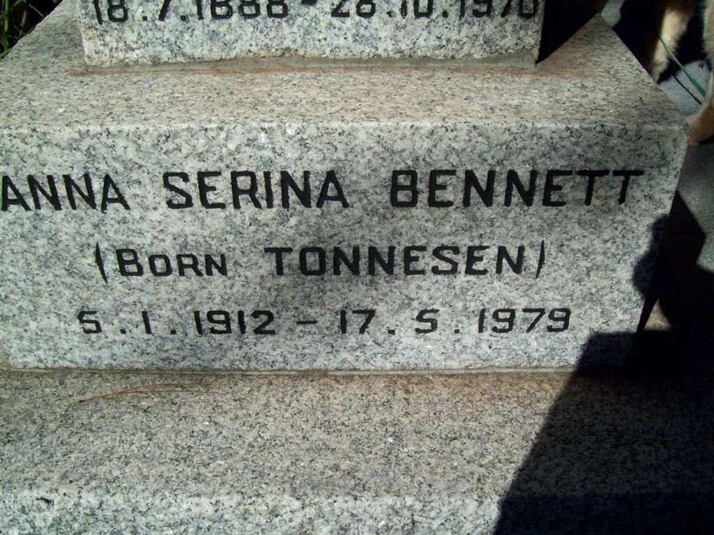BENNETT Anna Serina nee TONNESEN 1912-1979