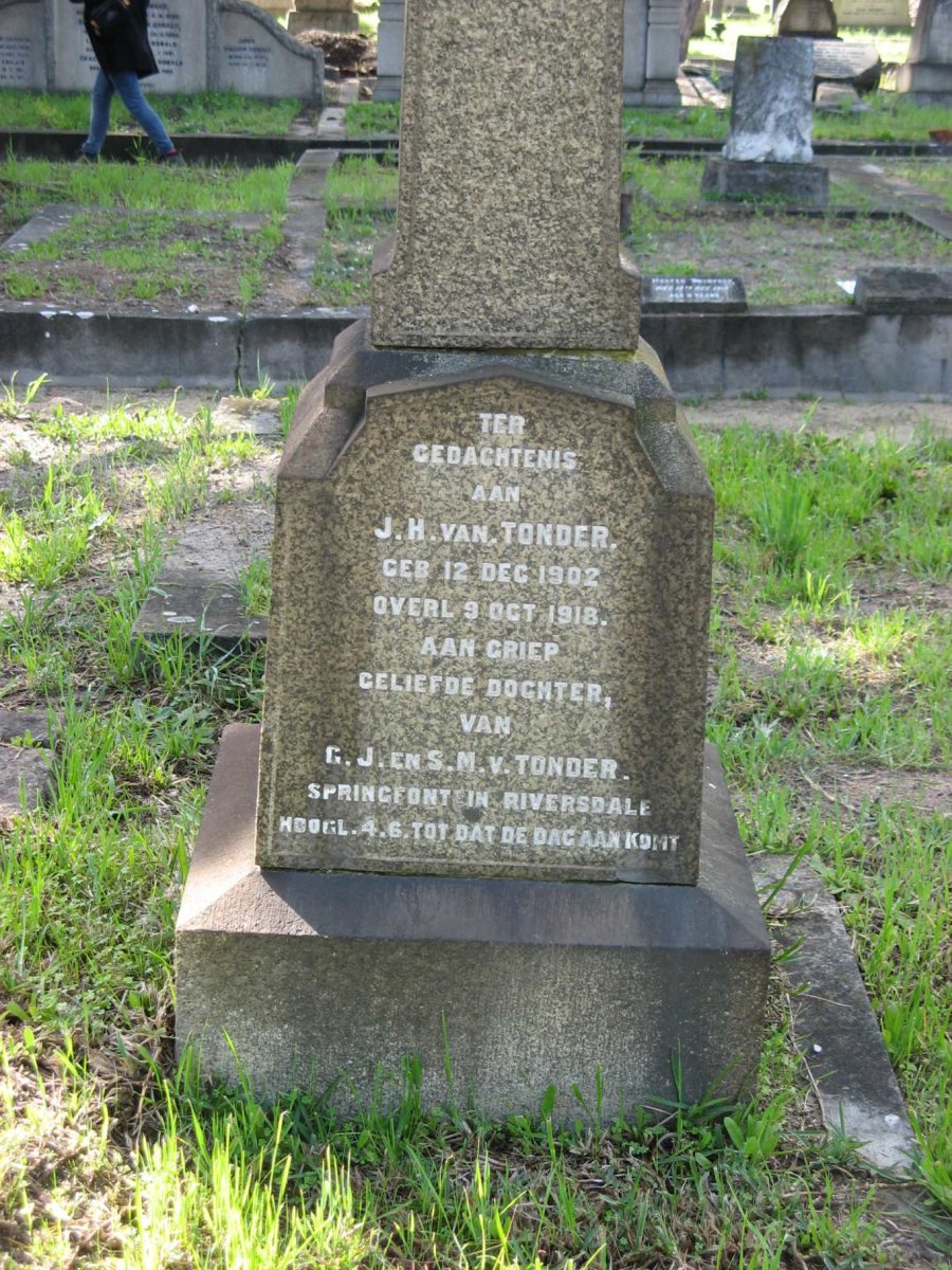 TONDER J.H., van 1902-1918