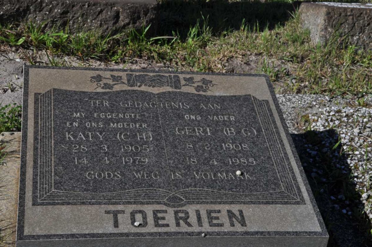 TOERIEN B.G. 1908-1985 &amp; C.H. 1905-1979