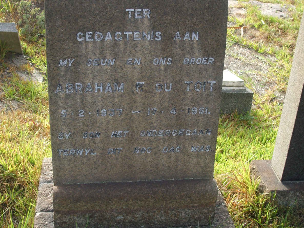 TOIT Abraham F., du 1937-1961