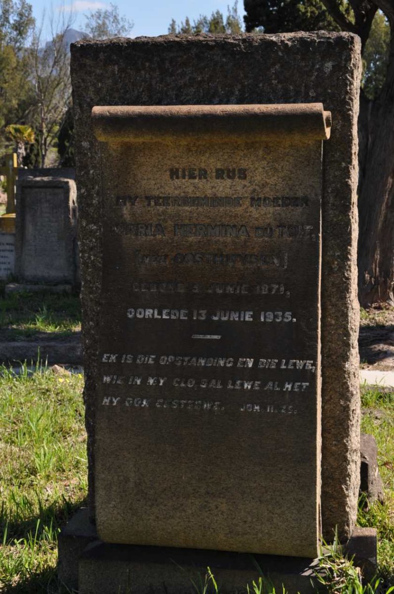 TOIT Maria Hermina, du nee OOSTHYSEN 1871-1935