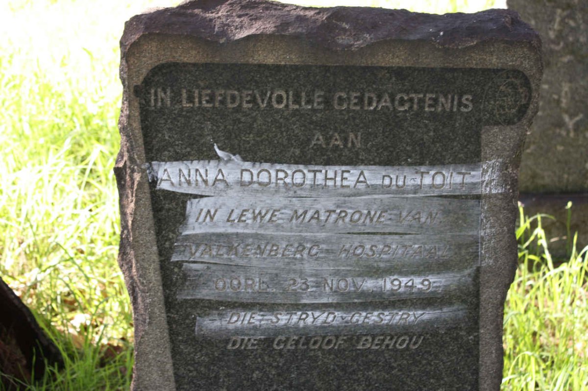 TOIT Anna Dorothea, du -1949