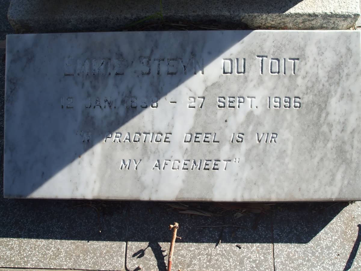 TOIT Emmie Steyn, du 1898-1996