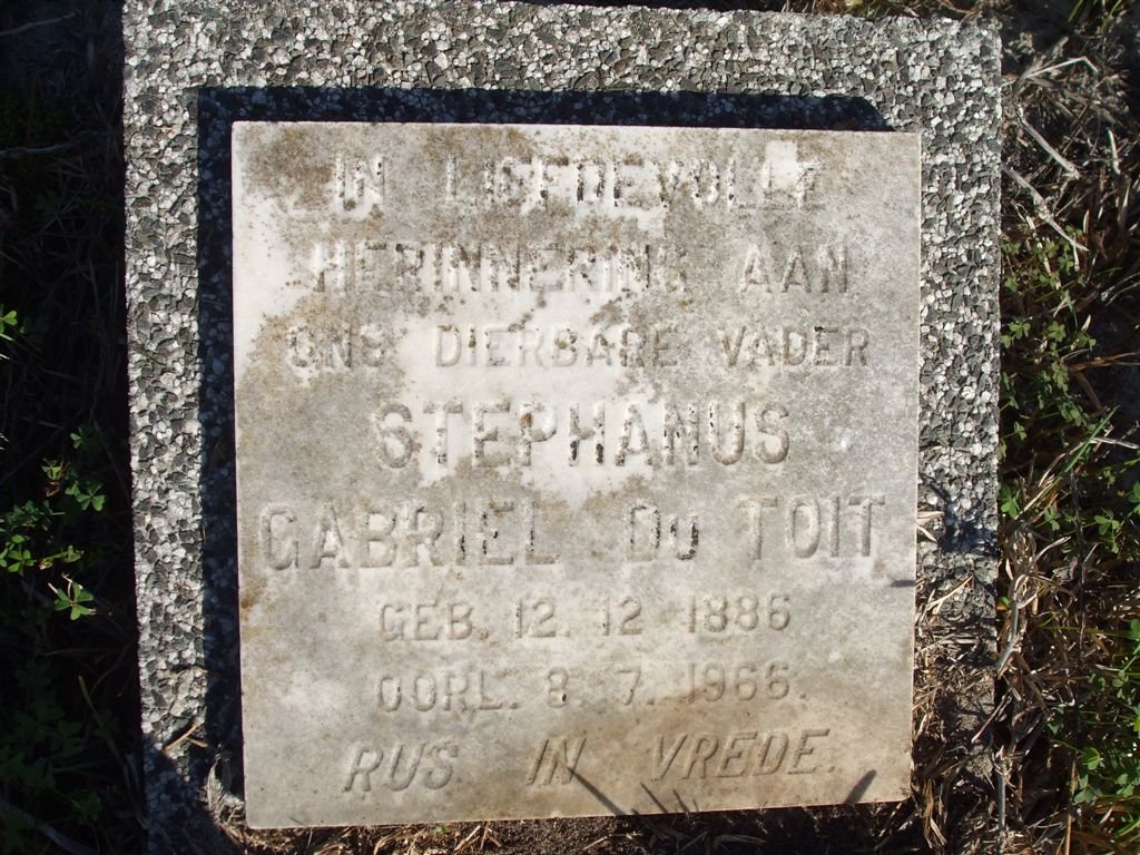 TOIT Stephanus Gabriel, du 1886-1966