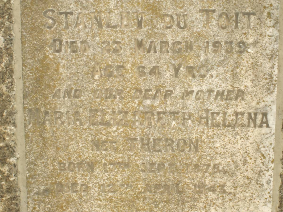TOIT Stanley, du -1939 &amp; Maria Elizabeth Helena HERON 1878-1943