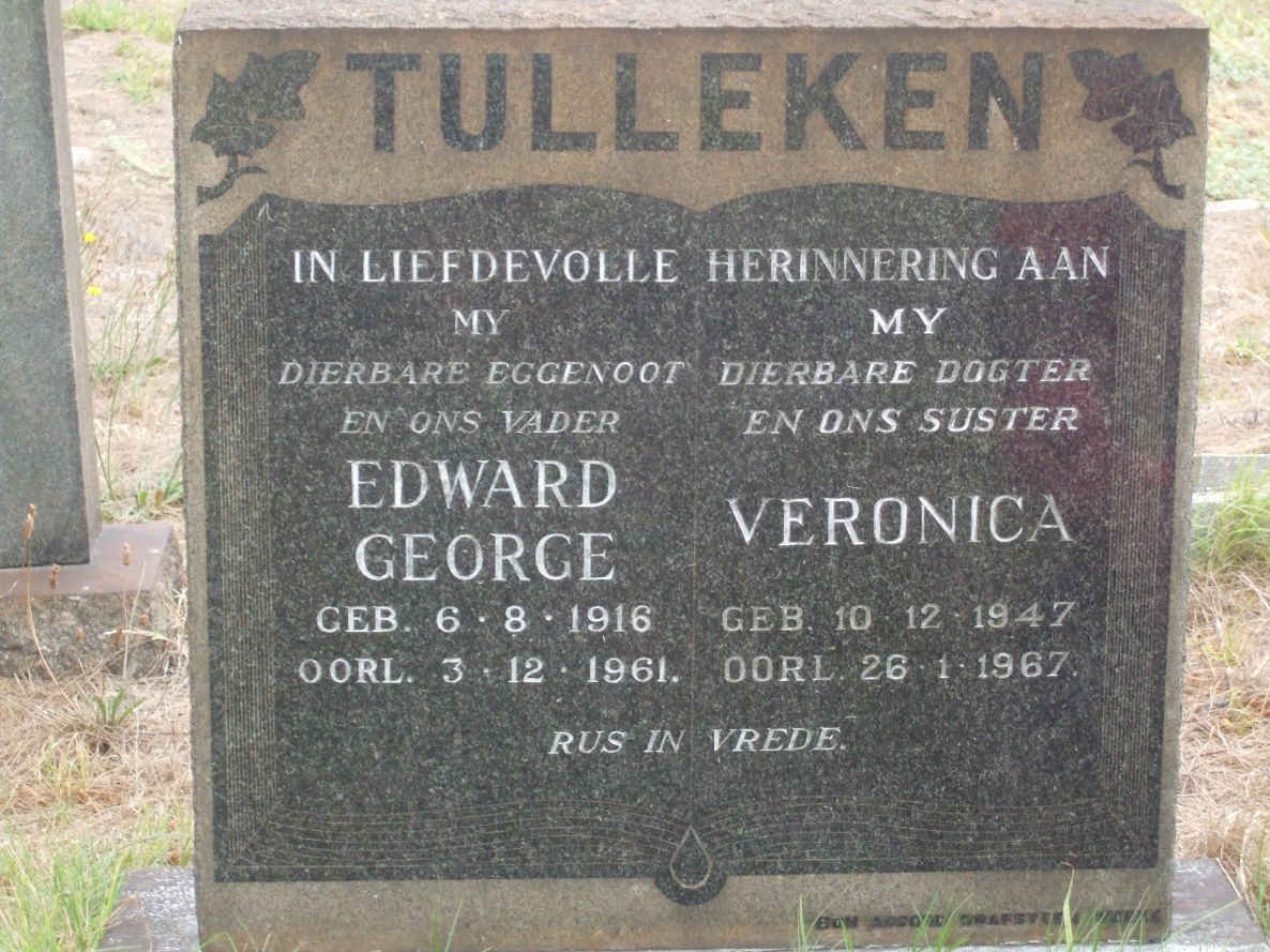 TULLEKEN Edward George 1916-1961 :: TULLEKEN Veronica 1947-1967