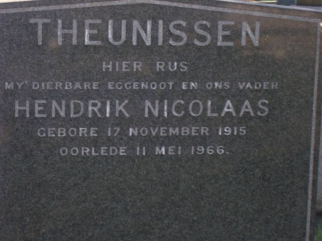 THEUNISSEN Hendrik Nicolaas 1915-1966