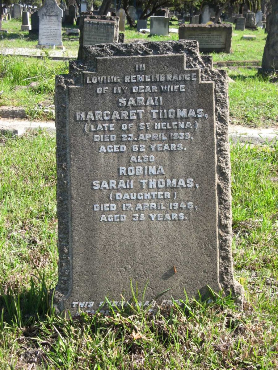THOMAS Sarah Margaret -1939 :: THOMAS Robina Sarah -1946