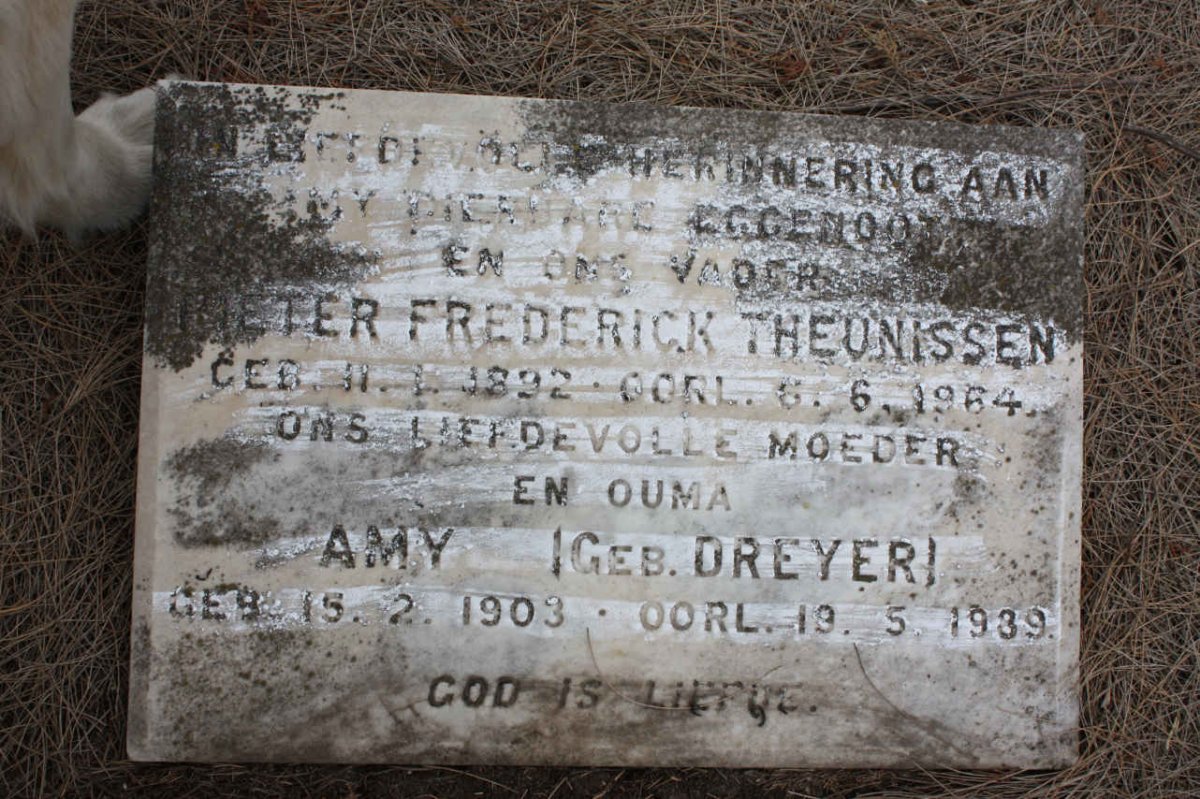 THEUNISSEN Pieter Frederick 1892-1964 &amp; Amy DREYER 1903-1939