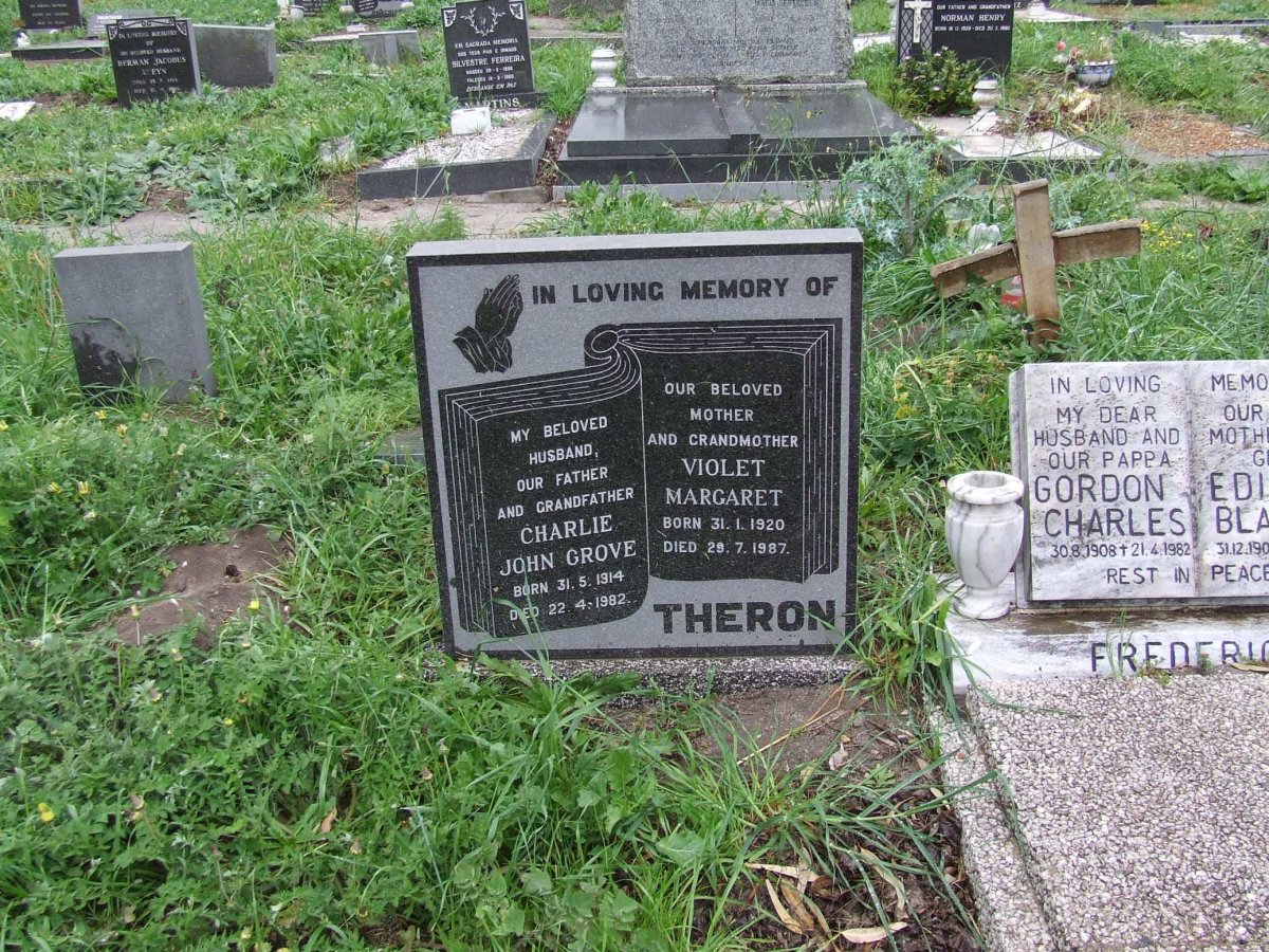 THERON Charlie John Grove 1914-1982 &amp; Violet Margaret 1920-1987
