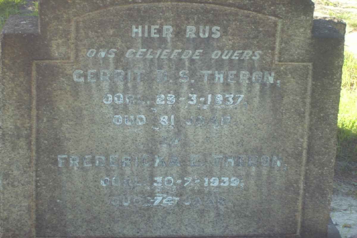 THERON Gerrit D.S. -1937 &amp; Fredericka E. -1939