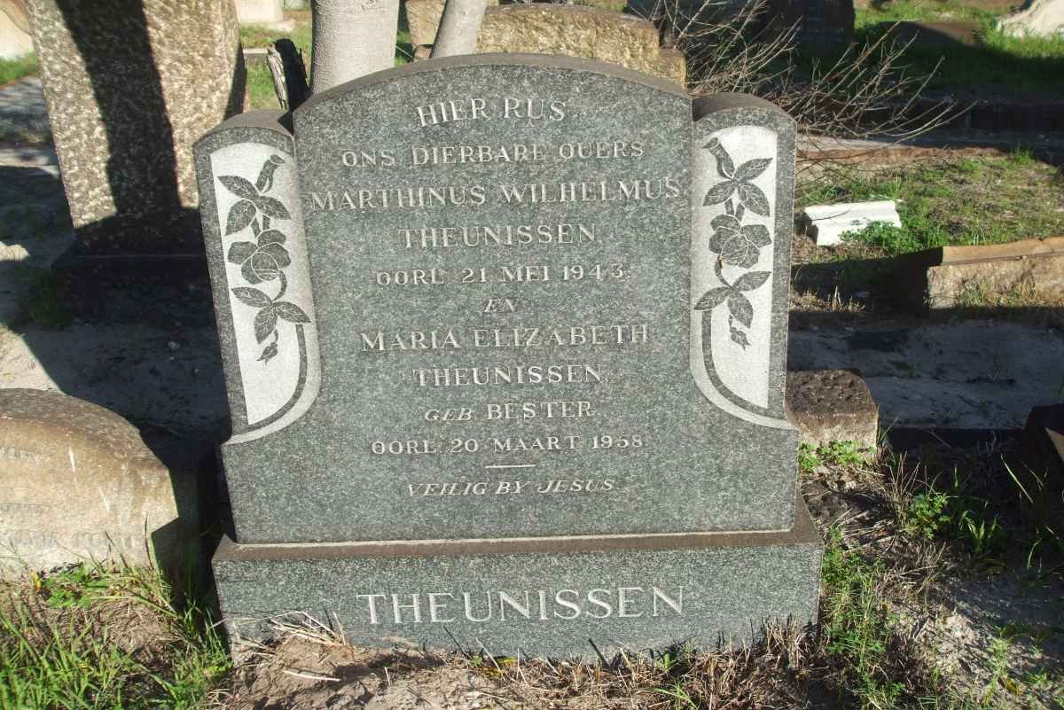 THEUNISSEN Marthinus Wilhelmus -1943 &amp; Maria Elizabeth BESTER -1958