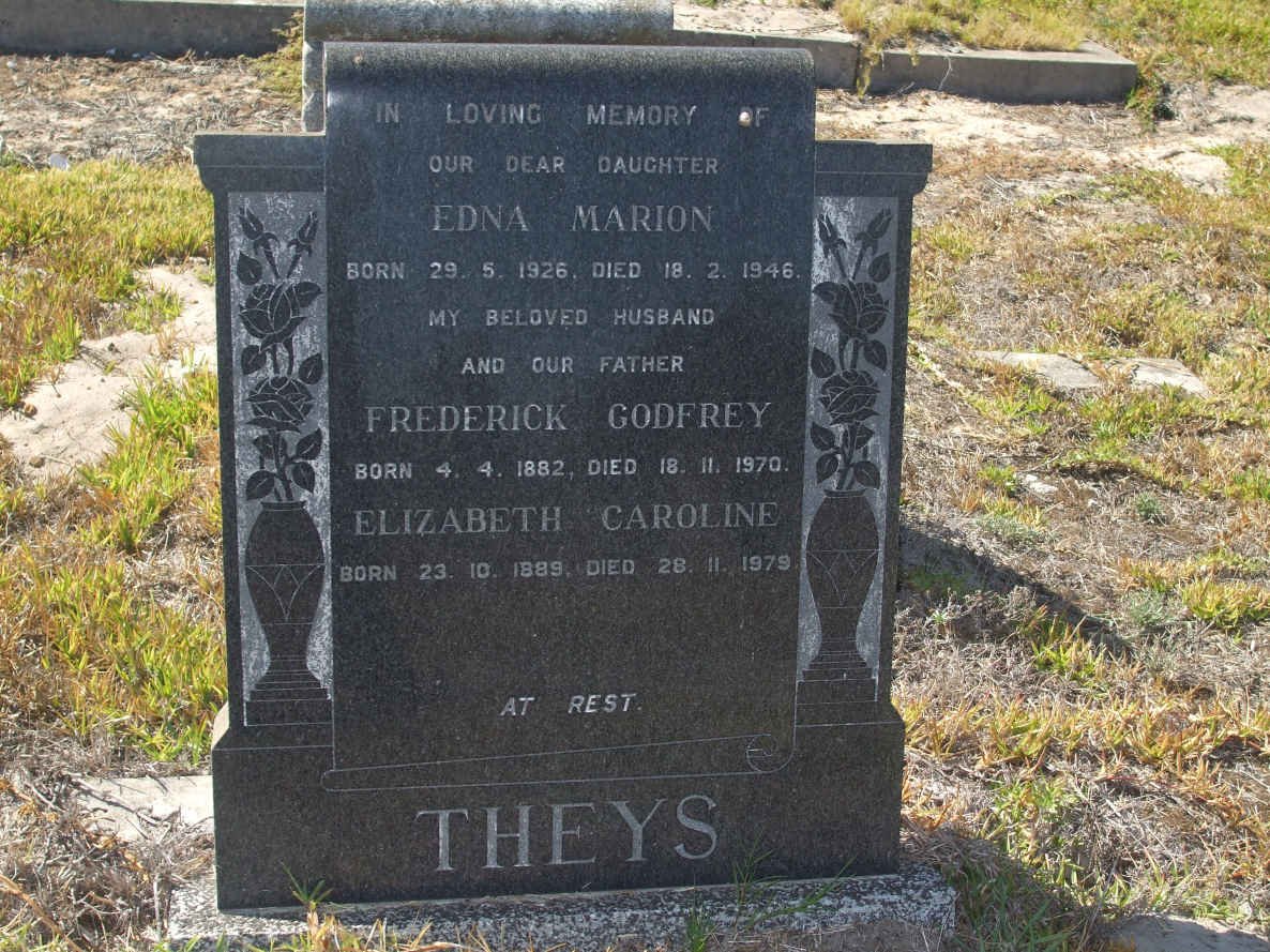 THEYS Frederick Godfrey 1882-1970 &amp; Elizabeth Caroline 1889-1979 :: THEYS Edna Marion 1926-1946